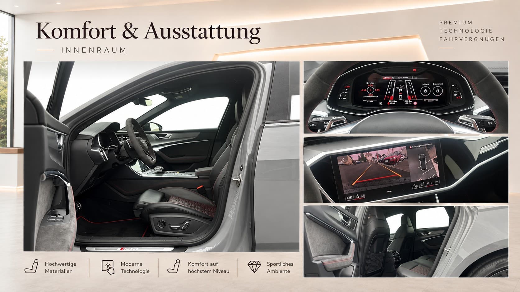 AUDI RS6 Avant 4.0 TFSI V8 Performance, 360° AHK, PANO, SITZLÜFTUNG,LUFTFAHRWERK, SPORTSITZE, LENKRADHEIZ, ALCANTARA, SPORTLENKRAD - Bild 8