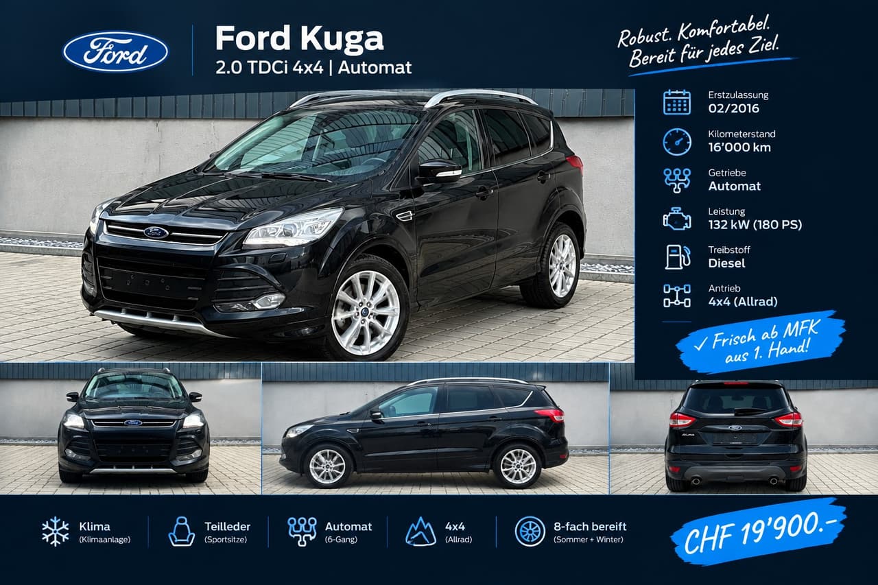 FORD Kuga 2.0 TDCi Titanium S 4WD erst 16’000km aus 1.Hand